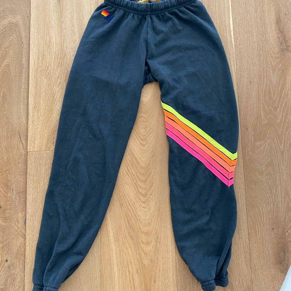 Aviator Nation neon striped cheveron joggers